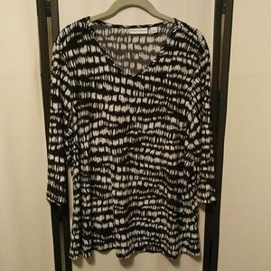 Susan Graver 3/4 sleeve liquid knit blou